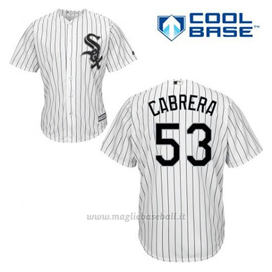 Maglia Baseball Uomo Chicago White Sox Melky Cabrera 53 Bianco 1ªCool Base
